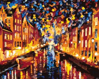 Картина по номерам «Ночной Копенгаген»