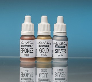 Набор алкогольных чернил metallic Gold, Silver, Bronze, Art Blong