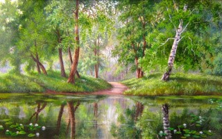 Алмазная вышивка «Деревья у воды» Алмазная вышивка «Деревья у воды»