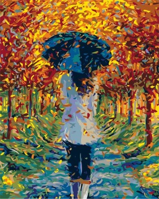 Картина по номерам «Осень под зонтом»