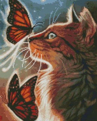 Алмазная вышивка «Кот и бабочка» Алмазная вышивка «Кот и бабочка»
