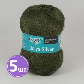 Пряжа Семеновская Lidiya silver (180523), олива, 5 шт. по 100 г Пряжа Семеновская Lidiya silver (180523), олива, 5 шт. по 100 г