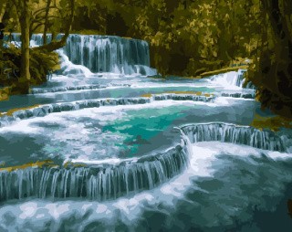 Картина по номерам «Водопад в Лаосе»