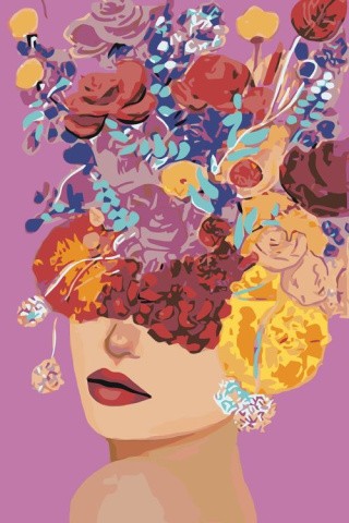 Картина по номерам «Портрет в цветах»