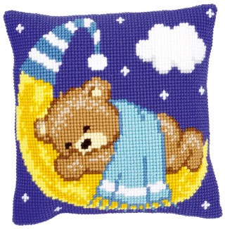 Набор для вышивания «Подушка. Медведь на голубой луне»