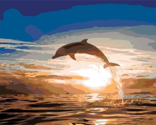 Картина по номерам «Дельфин в прыжке»