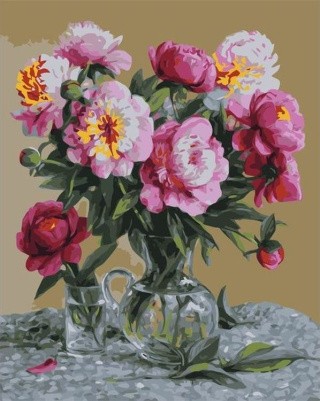 Картина по номерам «Цветы в стеклянном кувшине»