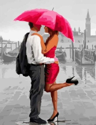 Алмазная вышивка «Двое под зонтом» Алмазная вышивка «Двое под зонтом»