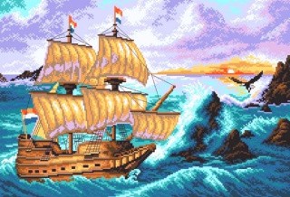 Рисунок на ткани «Остров погибших кораблей»