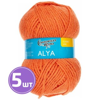 Пряжа Семеновская Alya (670), морковный, 5 шт. по 100 г Пряжа Семеновская Alya (670), морковный, 5 шт. по 100 г