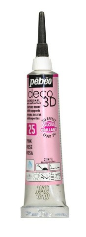 Краска акриловая Pebeo контур deco3D №1, цвет: розовый, 20 мл