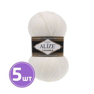 Пряжа ALIZE LanaGold (450), белый, 5 шт. по 100 г Пряжа ALIZE LanaGold (450), белый, 5 шт. по 100 г