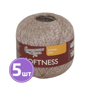 Пряжа Семеновская Softness (Нежность) (161422), мусс мокко+В, 5 шт. по 100 г Пряжа Семеновская Softness (Нежность) (161422), мусс мокко+В, 5 шт. по 100 г