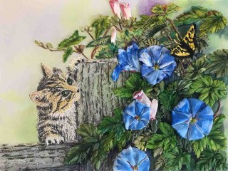 Набор для вышивания «Котенок и бабочка»