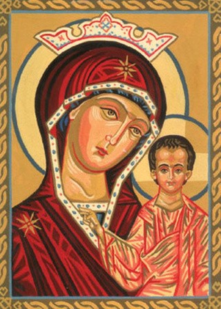 Рисунок на ткани «Пресвятая Богородица»