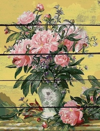 Картина по номерам по дереву RADUGA «Розовые цветы»
