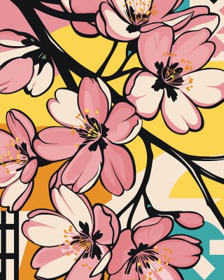 Картина по номерам Цветы сакуры весной Картина по номерам Цветы сакуры весной