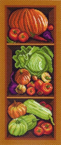 Рисунок на ткани «Полка с овощами»