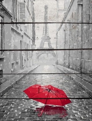 Картина по номерам по дереву RADUGA «Дождливый Париж»