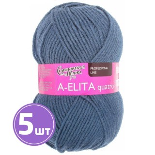 Пряжа Семеновская A-elita quatro (7297), гроза 5 шт. по 100 г Пряжа Семеновская A-elita quatro (7297), гроза 5 шт. по 100 г
