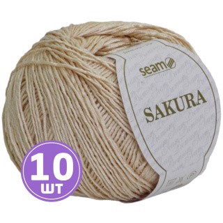 Пряжа SEAM SAKURA (Сакура) (1044), кремовый, 10 шт. по 50 г