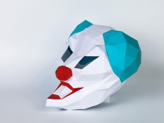 Бумажная модель для склеивания маска «Злой Клоун»