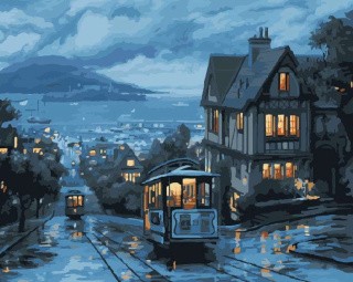 Картина по номерам «Ночной трамвай»