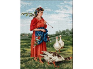 Набор для вышивания «Девочка с гусями»