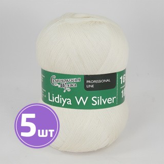 Пряжа Семеновская Lidiya W silver (110104), суровый, 5 шт. по 100 г Пряжа Семеновская Lidiya W silver (110104), суровый, 5 шт. по 100 г