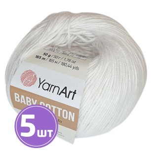 Пряжа YarnArt Baby cotton (400), ультрабелый, 5 шт. по 50 г Пряжа YarnArt Baby cotton (400), ультрабелый, 5 шт. по 50 г