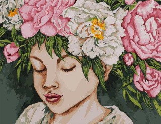 Картина по номерам «Венок из пионов» Картина по номерам «Венок из пионов»