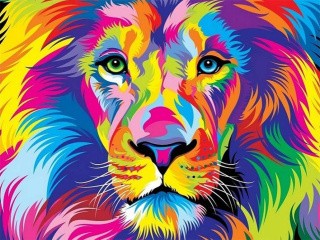 Картина по номерам «Лев» Картина по номерам «Лев»