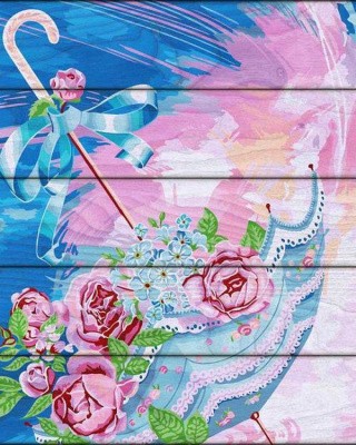 Картина по номерам по дереву Flamingo «Зонтик»