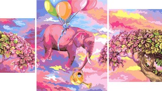Картина по номерам «Розовый слон»