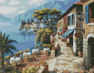 Алмазная вышивка «Кафе у моря» Алмазная вышивка «Кафе у моря»