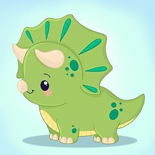 Алмазная вышивка «Зеленый динозаврик»