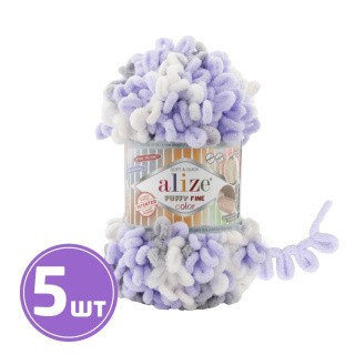 Пряжа ALIZE Puffy Fine color (6372), мультиколор, 5 шт. по 100 г Пряжа ALIZE Puffy Fine color (6372), мультиколор, 5 шт. по 100 г