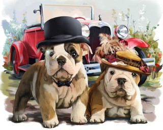 Картина по номерам «Пара бульдогов» Картина по номерам «Пара бульдогов»