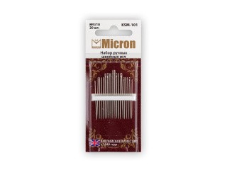 Набор ручных швейных игл Micron №5/10, 20 шт., арт. KSM-101 Набор ручных швейных игл Micron №5/10, 20 шт., арт. KSM-101