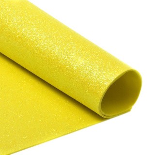 Фоамиран глиттерный, 20х30 см, цвет: желтый (10 шт.) Фоамиран глиттерный, 20х30 см, цвет: желтый (10 шт.)