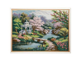 Рисунок на ткани «Беседка в саду»