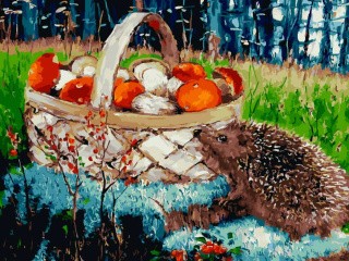 Картина по номерам «Грибное лукошко»