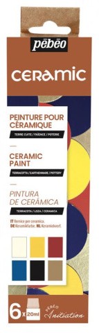 Набор красок Ceramic «Открытие» по керамике и металлу PEBEO, 6 цв., 20 мл