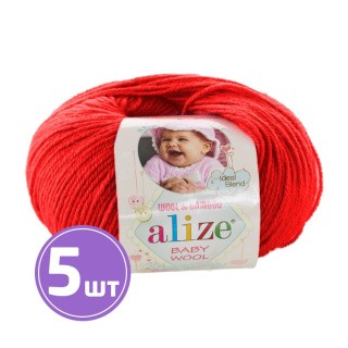Пряжа ALIZE Baby wool (56), красный, 5 шт. по 50 г Пряжа ALIZE Baby wool (56), красный, 5 шт. по 50 г