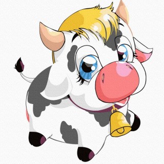 Картина по номерам «Маленькая буренка» Картина по номерам «Маленькая буренка»