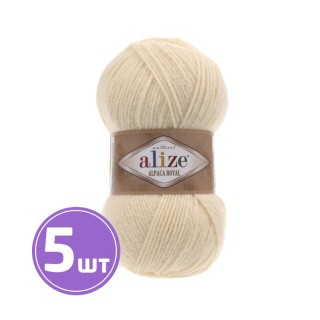 Пряжа ALIZE Alpaca royal (01), кремовый, 5 шт. по 100 г