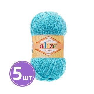 Пряжа ALIZE Softy (128), светлая бирюза, 5 шт. по 50 г Пряжа ALIZE Softy (128), светлая бирюза, 5 шт. по 50 г