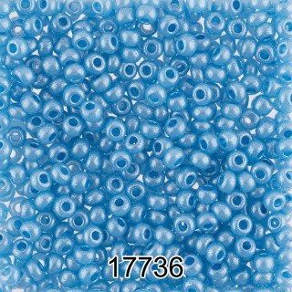 Бисер Чехия круглый 6 10/0, 2,3 мм, 500 г, цвет: 17736 синий