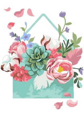 Картина по номерам «Цветы в конверте» Картина по номерам «Цветы в конверте»