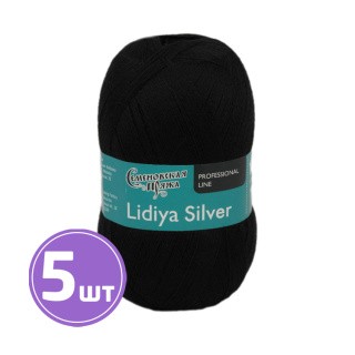 Пряжа Семеновская Lidiya silver (194004), черный, 5 шт. по 100 г